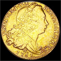 1761 Portugal Gold 4 Escudos ABOUT UNCIRCULATED