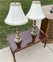 Coffee Table & Pair Table Lamps
