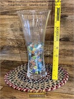 Clear Glass Vase w/Pebbles