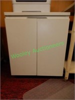 Printer Cabinet with Storage Cabinets White Metal