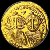 641 AD Byzantine Empire Gold Solidus AU