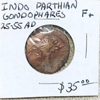 25-55AD Info Parthian Gondophares Coin NICE CIRC