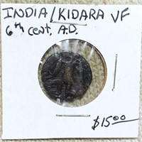 6th Cent AD India/Kidara LIGHTLY CIRCULATED