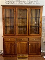 7ft Lighted Glass-Front China Cabinet