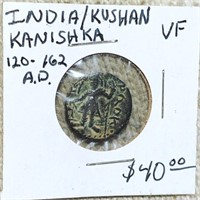 120-162AD India/Kushan Kanishka NICELY CIRCULATED