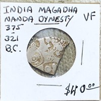 375-321BC India Magadha Nanda Dynesty NICELY CIRC