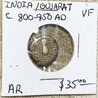 800-950AD India/Gujarat Coin NICELY CIRCULATED