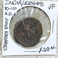 90-100AD India/Kushans Coin NICELY CIRCULATED