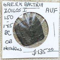145-150BC Greek Bactria Zoilos I NICELY CIRC