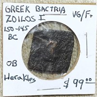 150-145BC Greek Bactria Zoilos I NICELY CIRC