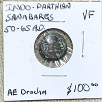 50-65AD Indo Parthian Sanabares LIGHT CIRC