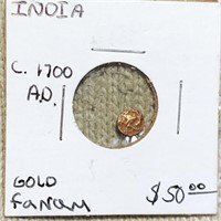 1700AD India Gold Fanam ABOUT UNCIRCULATED