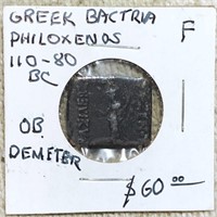 110-80BC Greek Bactria Philoxenos NICELY CIRC