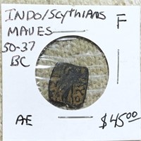 50-37BC Indo Scythians Maues NICELY CIRCULATED