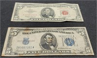 1934 $5 Silver Certificates & 1963 $5;