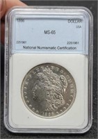 1896 Slab Morgan Silver Dollar NNC MS65