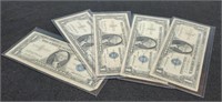5 - 1957 $1 Silver Certificate Notes inc/;