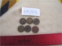 6 Indian Head Pennies 1900-1901-1903