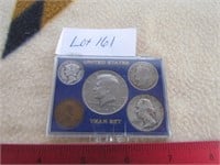 1910 V Nickel 1947 Quarter 1972 Half dollar