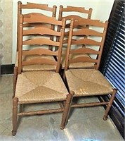 Ladderback Chairs with Rush Seats