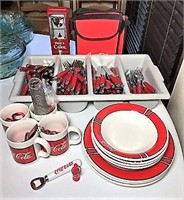 Coca Cola Dishes with Coordinating Flatware
