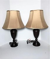 Pair of Metal Lamps with Shades