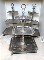 Silver Plate Tiered Canape Stands