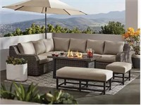 Athena 7 Piece Sectional with firepit deep NEW