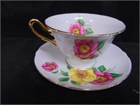 SHELLEY FOOTED TEA CUP & SAUCER