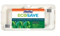 Hefty ECOSAVE 3-Compartment Hinged Lid Container