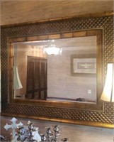 Large gold beveled mirror 38 x 50"
