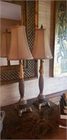 Pair of matching lamps 32" tall 
Works good