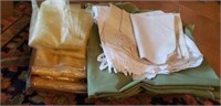Gold and green linen lot