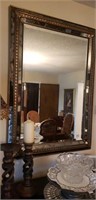 30 x 40" beveled mirror 
Frame is mirrored