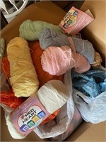 Box of assorted yarns