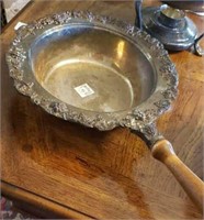 Silverplate chafing Dish. Wood handle, pan only