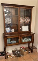 Antique glass door hutch. Contents not included.