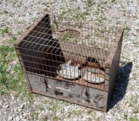 Animal Cage & 2 Bowls - 21" X 14" X 16"