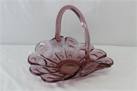 Vintage Pink Glass Basket