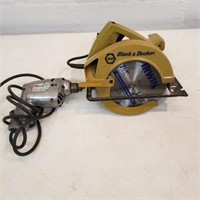 B & D Circular Saw & 1/4" drill, both work