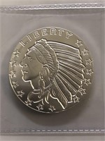 1/2 oz "Incuse" Indian .999 Silver Round-new issue