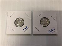 1964 P & D Roosevelt Dimes-Excellant Condition