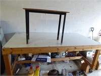 4' x 8' work table on wheels & small work table