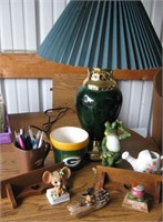 Green Table Lamp, Packer Planter, Other Decor