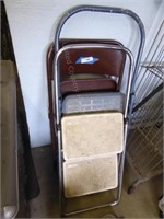 2 step stools & folding chair
