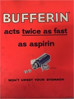 Vintage Bufferin Cardboard Sign