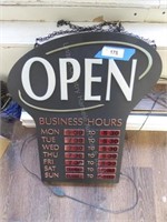 Lighted "OPEN" sign
