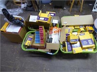 5 containers w/ cleaning tags & other