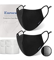 Euroca 4 Layer Face Masks Reusable Washable with