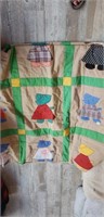 King machine applique quilt, Dutch girl